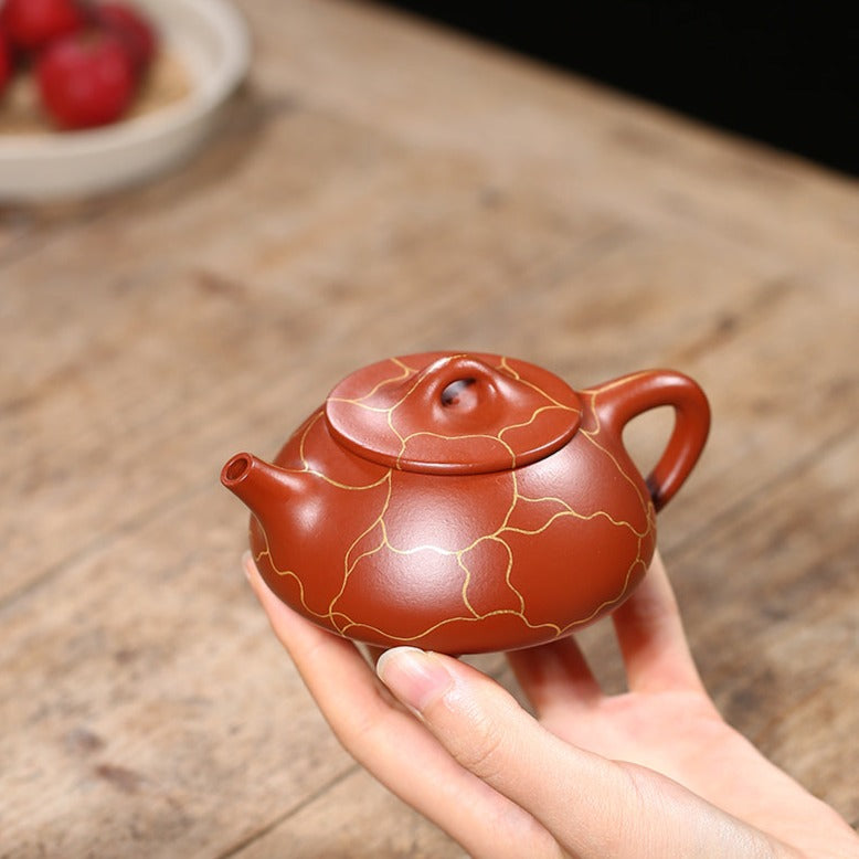 Da Hong Pao Clay “Gold Mosaic" Yixing Clay Teapot